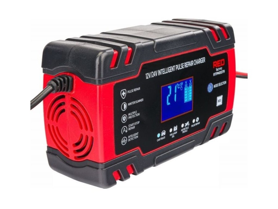 (obrázek pro) Automatická nabíječka baterií 12/24V, 8A RED TECHNIC