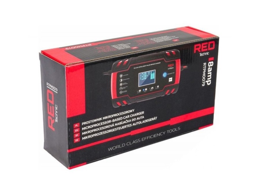 (obrázek pro) Automatická nabíječka baterií 12/24V, 8A RED TECHNIC