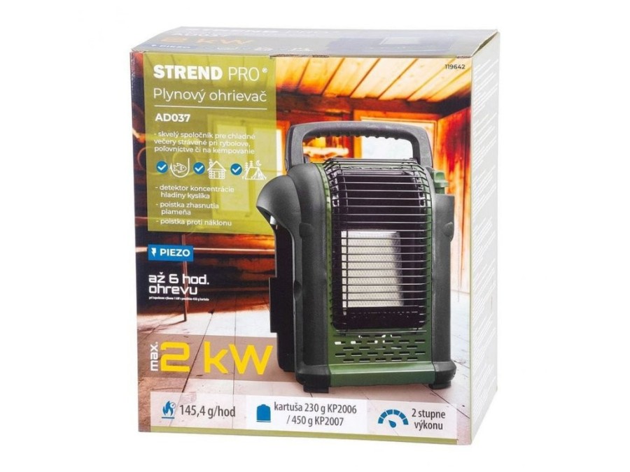 (obrázek pro) Plynový ohřívač AD037, na kartuši se závitem, kempingový, přenosný, piezo