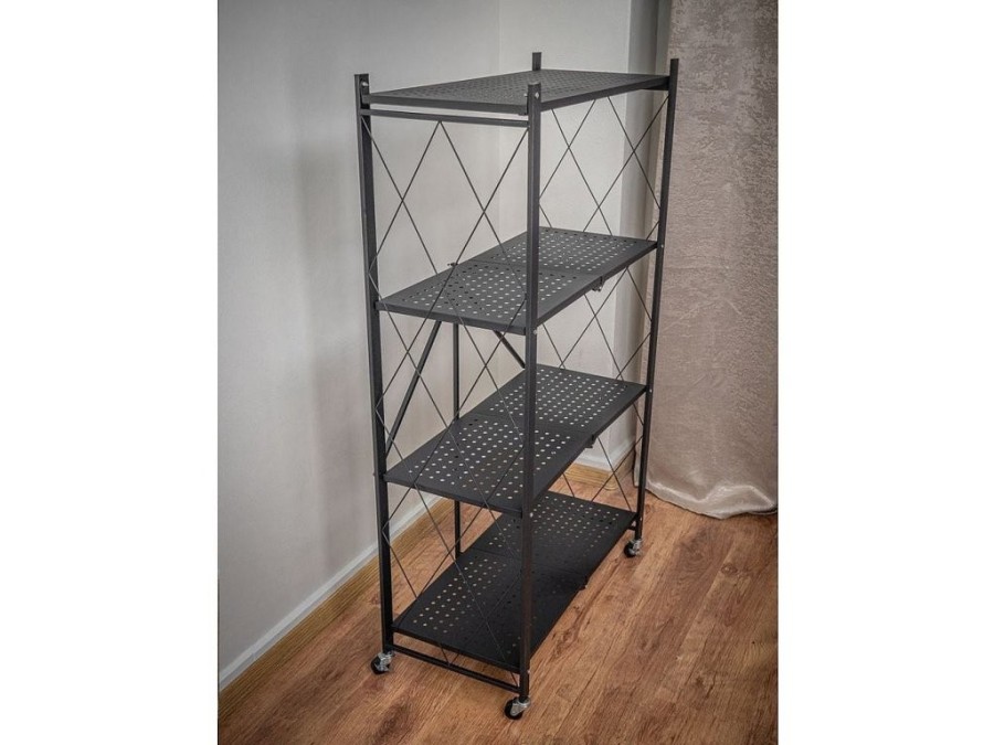 (obrázek pro) Regál Racks RAW3T, kovový, na kolečkách, 3 police, 870 x 720 x 340 mm, 150 kg