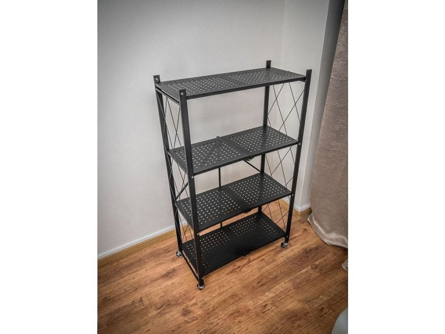 (obrázek pro) Regál Racks RAW3T, kovový, na kolečkách, 3 police, 870 x 720 x 340 mm, 150 kg