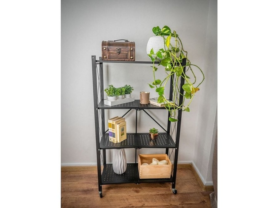 (obrázek pro) Regál Racks RAW4T, kovový, na kolečkách, 4 police, 1270 x 720 x 340 mm, 200 kg