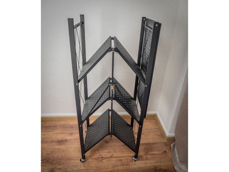 (obrázek pro) Regál Racks RAW4T, kovový, na kolečkách, 4 police, 1270 x 720 x 340 mm, 200 kg