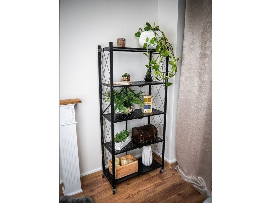 (obrázek pro) Regál Racks RAW5T, kovový, na kolečkách, 4 police, 1630 x 720 x 340 mm, 250 kg
