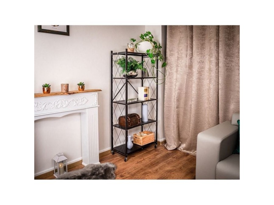(obrázek pro) Regál Racks RAW5T, kovový, na kolečkách, 4 police, 1630 x 720 x 340 mm, 250 kg
