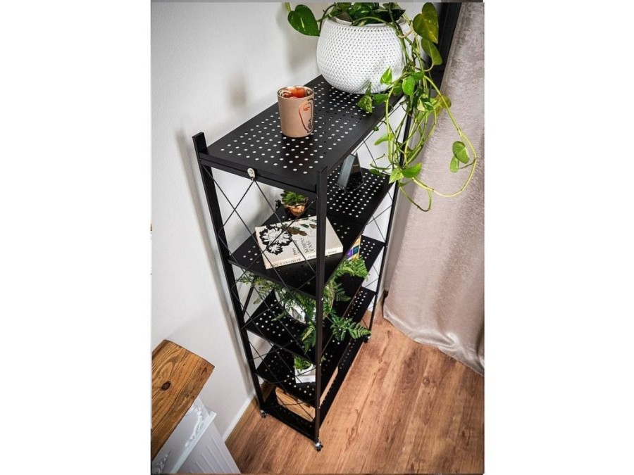 (obrázek pro) Regál Racks RAW5T, kovový, na kolečkách, 4 police, 1630 x 720 x 340 mm, 250 kg
