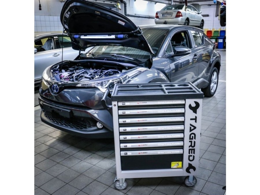 (obrázek pro) Dílenská pojízdná skříňka, 7 zásuvek, sada nářadí 251ks TAGRED