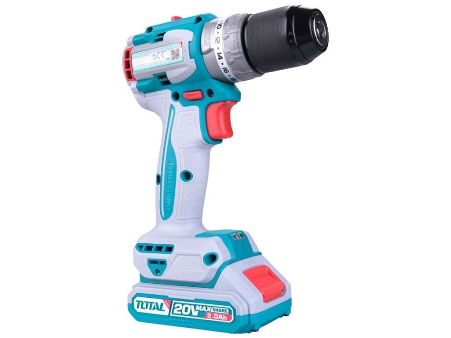 (obrázek pro) Aku vrtací šroubovák s příklepem, brushless, 20V Li-ion (2x), industrial TOTAL