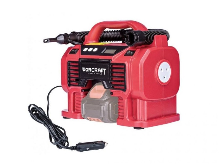 (obrázek pro) WORCRAFT CAC-S20LiA Aku kompresor 20V, autozásuvka, (bez baterie a nabíječky)