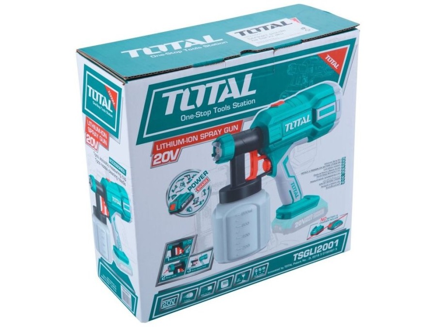 (obrázek pro) Aku stříkací pistole na barvu, 20V Li-ion, 2000mAh, bez baterie a nabíječky, TOTAL