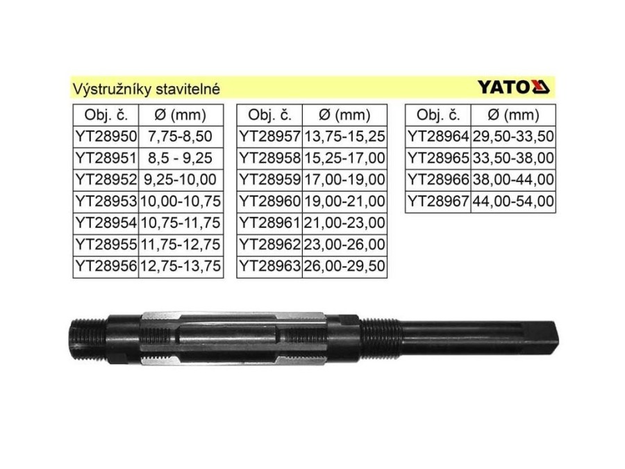 (obrázek pro) Výstružník stavitelný 10,00-10,75mm HSS YATO
