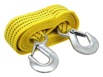 (obrázek pro) Lano tažné ploché 3000kg s karabinami COMPASS