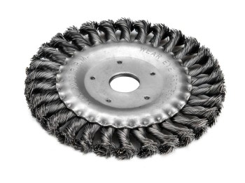 (obrázek pro) Kartáč radiální copánkový, O 150mm, vlnitý drát S 0,5mm, otvor 22,2mm, EXTOL CRAFT