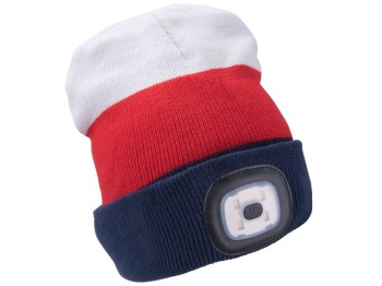 (obrázek pro) Čepice s čelovkou 45lm, nabíjecí, USB, bílá/červená/modrá, univerzální velikost EXTOL LIGHT