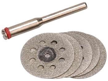 (obrázek pro) Kotouče diamantové, na přímou brusku, sada 6ks, průměr dříku 3,2mm EXTOL CRAFT