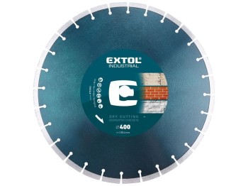 (obrázek pro) Kotouč diamantový řezný segmentový na BETON, 400x25,4mm, suché i mokré řezání, EXTOL INDUSTRIAL