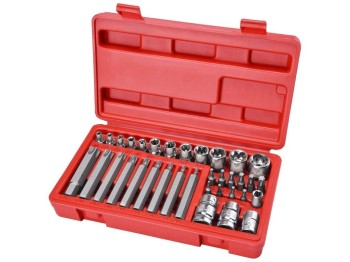 (obrázek pro) Hlavice a hroty Torx sada 35ks, 1/4″,3/8″, 1/2″ EXTOL PREMIUM
