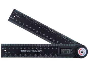(obrázek pro) úhloměr digitální, 200mm, s pravítkem, nerez, EXTOL PREMIUM