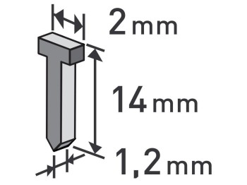 (obrázek pro) Hřebíky, balení 1000ks, 14mm, 2,0x0,52x1,2mm, EXTOL PREMIUM