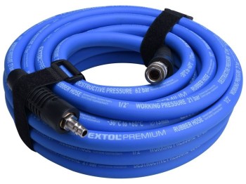 (obrázek pro) Hadice vzduchová, guma, s rychlospojkami, 1/2″ (13/19mm), 10m EXTOL PREMIUM