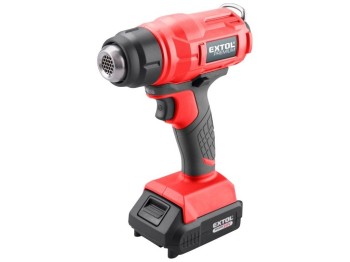 (obrázek pro) Aku horkovzdušná pistole, 20V, Li-Ion, 550°C, 2Ah, SHARE20V EXTOL PREMIUM