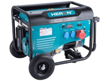 (obrázek pro) Elektrocentrála benzínová 13HP/6,0kW (400V), 2x2,2kW (230V), podvozek HERON