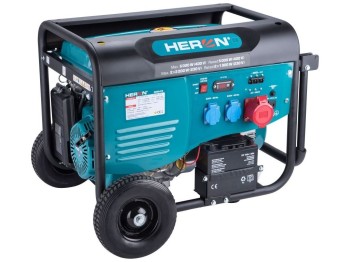 (obrázek pro) Elektrocentrála benzínová 13HP/6,0kW (400V), 2x2,2kW (230V), elektrický start, podvozek HERON