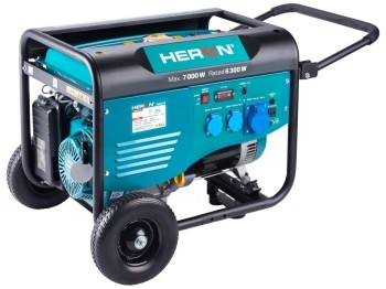 (obrázek pro) Elektrocentrála benzínová 7,0kW/15HP, pro svařování, podvozek HERON
