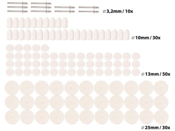 (obrázek pro) Kotouče plstěné leštící, sada 120ks EXTOL PREMIUM