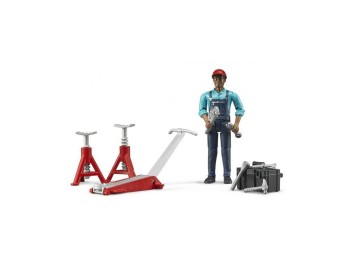 (obrázek pro) Figurka - Mechanik (opravář) + dílenské nářadí 62100 BRUDER