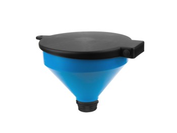 (obrázek pro) Nálevka pro kontejner na vodu IBC s filtrem DIA, průměr 25cm, vnější závit 2″ a krytem