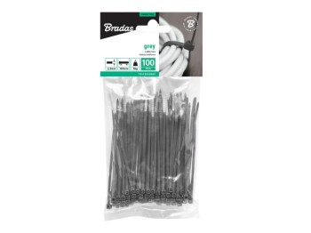 (obrázek pro) Stahovací pásky na vodiče 2.5x100mm, 100ks GRAY