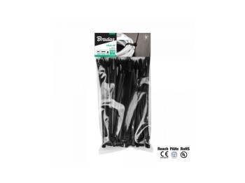 (obrázek pro) Stahovací pásky na vodiče 7,6x400mm 100 ks UV BLACK