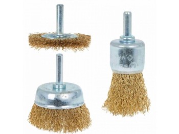 (obrázek pro) Kartáč mosazný do vrtačky, sada 3ks GEKO