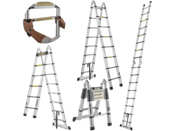 (obrázek pro) Multifunkční teleskopický žebřík 5m, 150kg, hliníkový GEKO