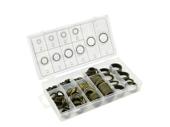 (obrázek pro) Sada 150 ks těsnících kroužků guma/ocel GEKO