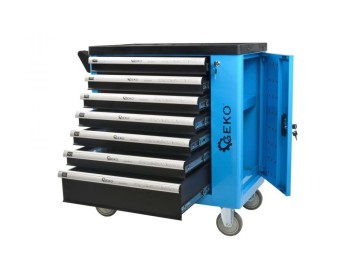 (obrázek pro) Dílenská pojízdná skříňka 7 zásuvek s vybavením 243 ks GEKO
