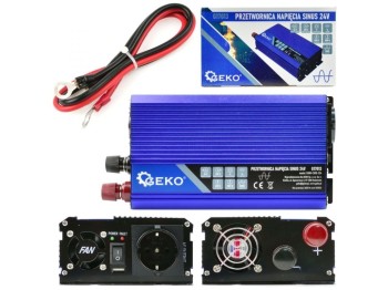 (obrázek pro) Měnič napětí 24/230V 500W/1000W, čistá sinusovka GEKO