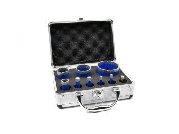 (obrázek pro) Korunkový vrták diamantový, sada 9ks, 6-68mm GEKO