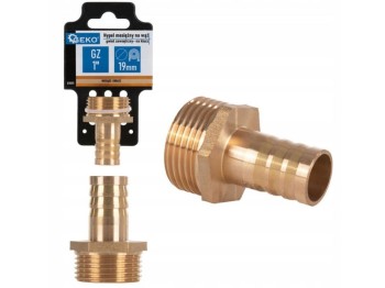 (obrázek pro) Hadičník mosazný 19mm s vnějším závitem 1″ GEKO