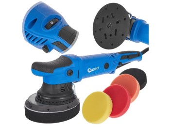 (obrázek pro) Leštička Dual Action, 150mm, 7 rychlostí, sada 4ks kotoučů GEKO