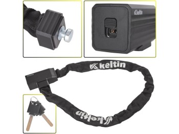 (obrázek pro) Zámek na jízdní kolo - řetěz 8x1200mm, zamykání na klíč KELTIN