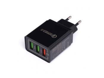 (obrázek pro) Síťová nabíječka QUICK CHARGE 3.0, 3xUSB KRAFT&DELE