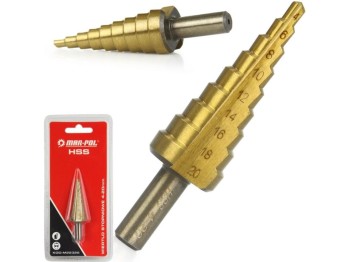(obrázek pro) Stupňovitý vrták 4-20mm HSS MAR-POL