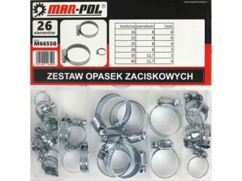 (obrázek pro) Spony hadicové, 26ks, 16-40mm MAR-POL