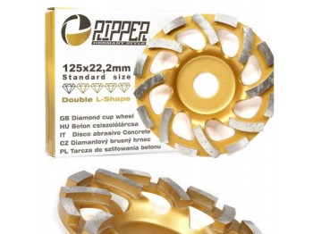 (obrázek pro) Kotouč brusný diamantový na beton 125 mm, 22,2 mm DOUBLE-L RIPPER