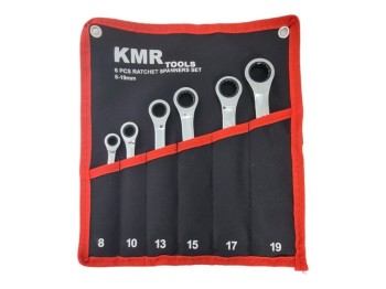 (obrázek pro) Klíče ráčnové očkoploché, 6ks, 8-19mm