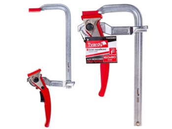 (obrázek pro) Svěrka rychloupínací ráčnová, typu F, 160 x 80 mm, kovaná GEKO