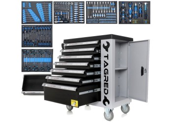 (obrázek pro) Dílenská pojízdná skříňka, 7 zásuvek, sada nářadí 251ks TAGRED