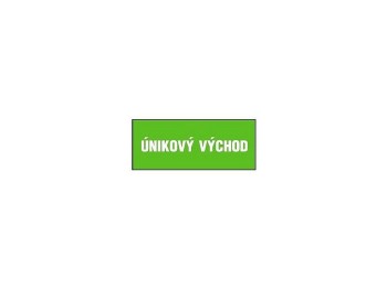 (obrázek pro) Tabulka - Únikový východ, samolepka 210x87mm